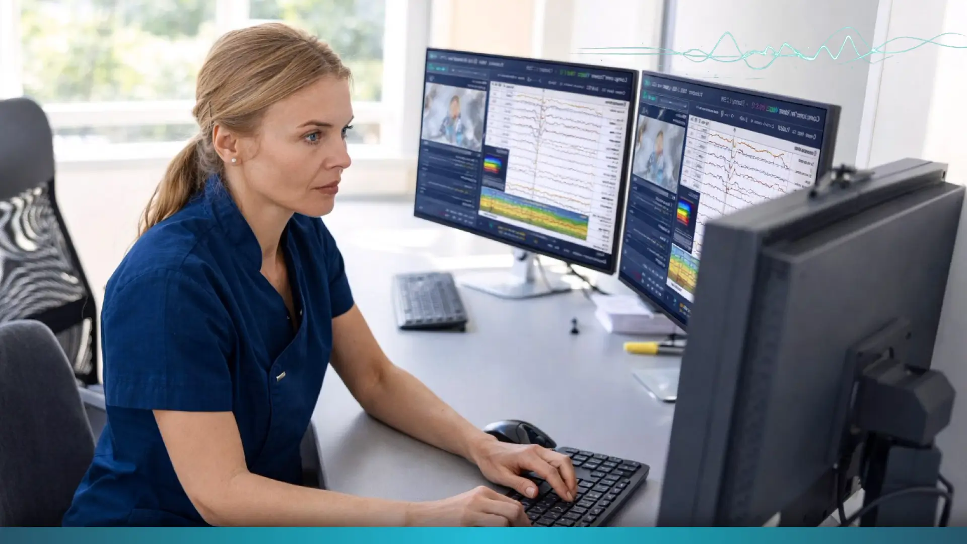 An EEG tech working at a hospital, feeling burned out